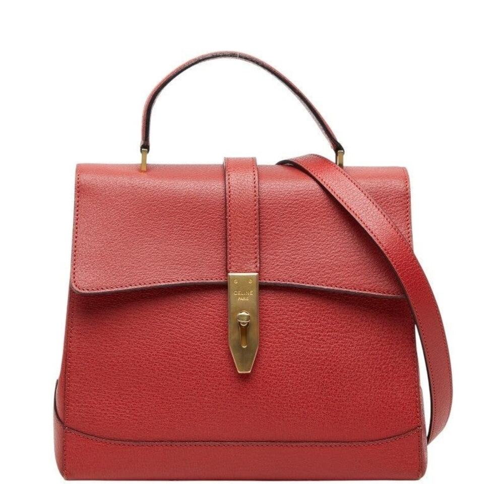 Celine Leather Handbag Red